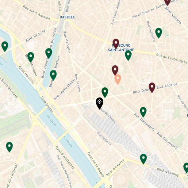 Carte des points d'apport